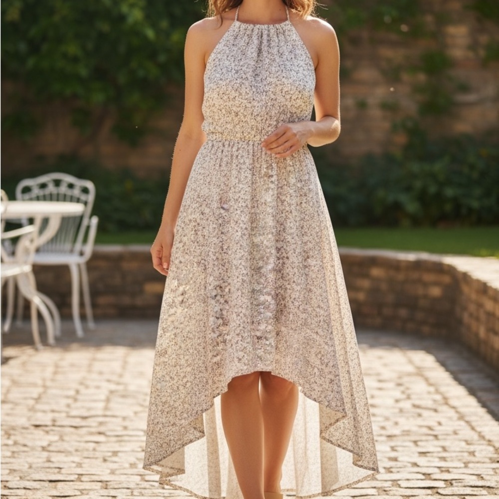 Chic High-Low Floral Dress